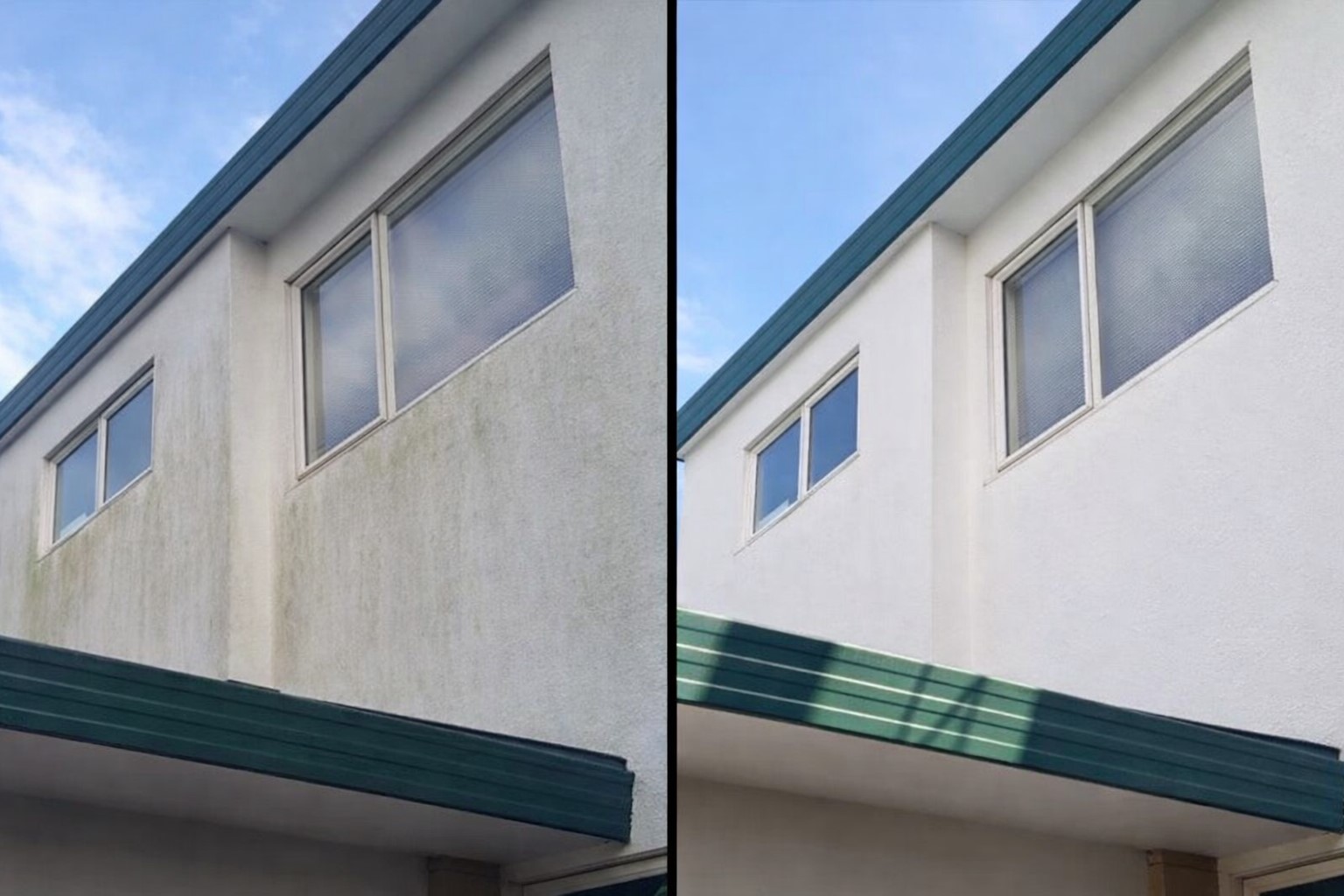 Vorher-Nachher Fassadenreinigung